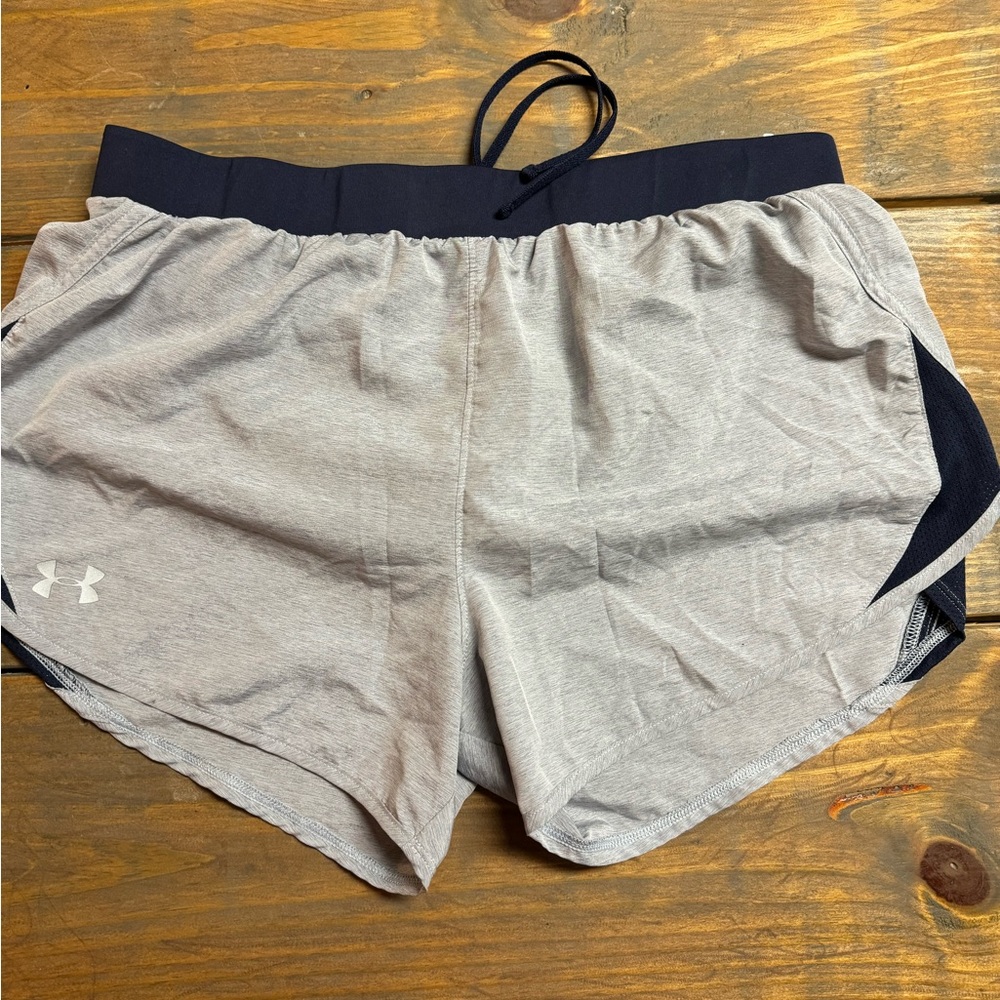 Under Armour Shorts Blue Grey Womens Medium Running Gym Workout Short